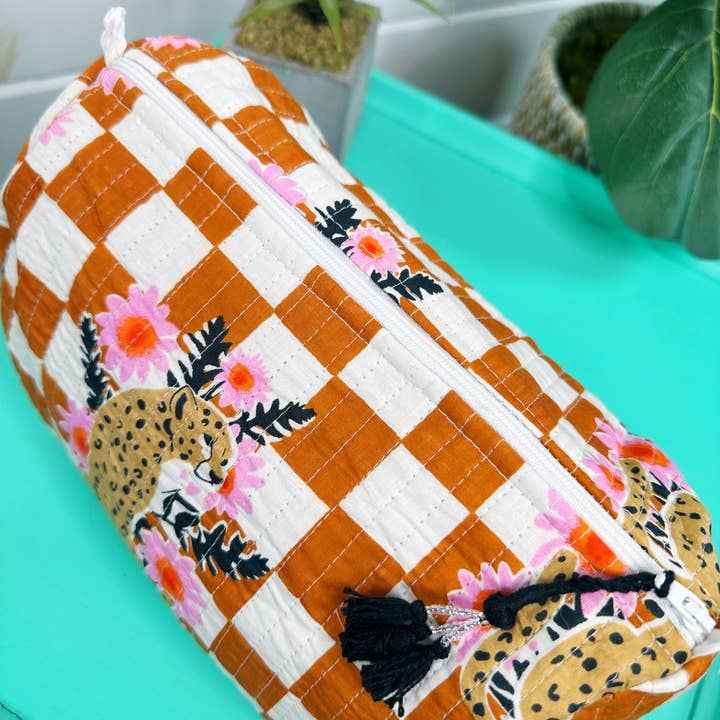 Folklore Couture - Wholesale Makeup/Cosmetic Bag - Quilted Makeup Bag | Travel Cosmetic Toiletry Bag | Jaguars2