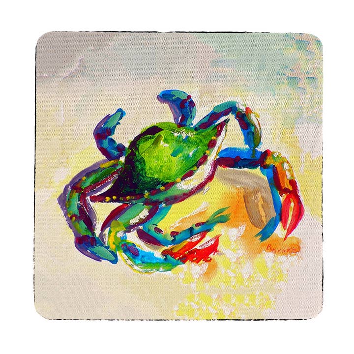 Teal Crab Coaster Sæt med 4 for engroshandel hos Betsy Drake Interiors