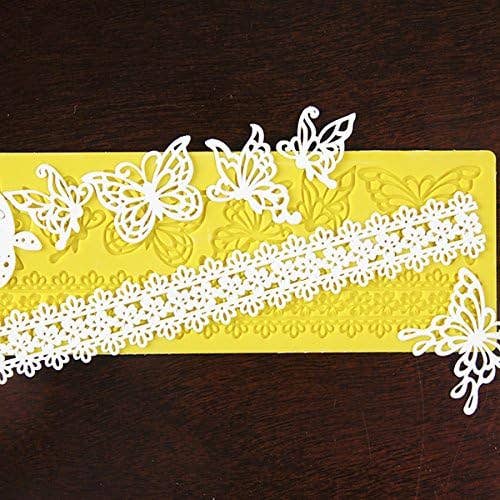 Global Sugar Art - Wholesale Craft Tool - Global Sugar Art Butterflies & Ribbon Silicone Lace Mat for Cake Decorating, by Global Sugar Art2