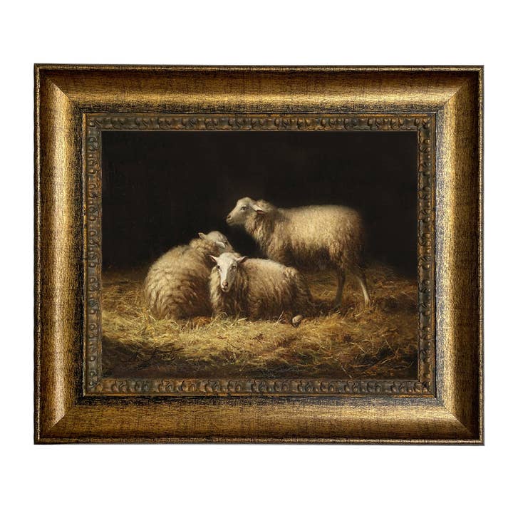 Madison Bay Co. - Historical Home Decor Reproductions - Wholesale Painting/Drawing - Sheep in the Hay Framed Painting Print on Canvas34
