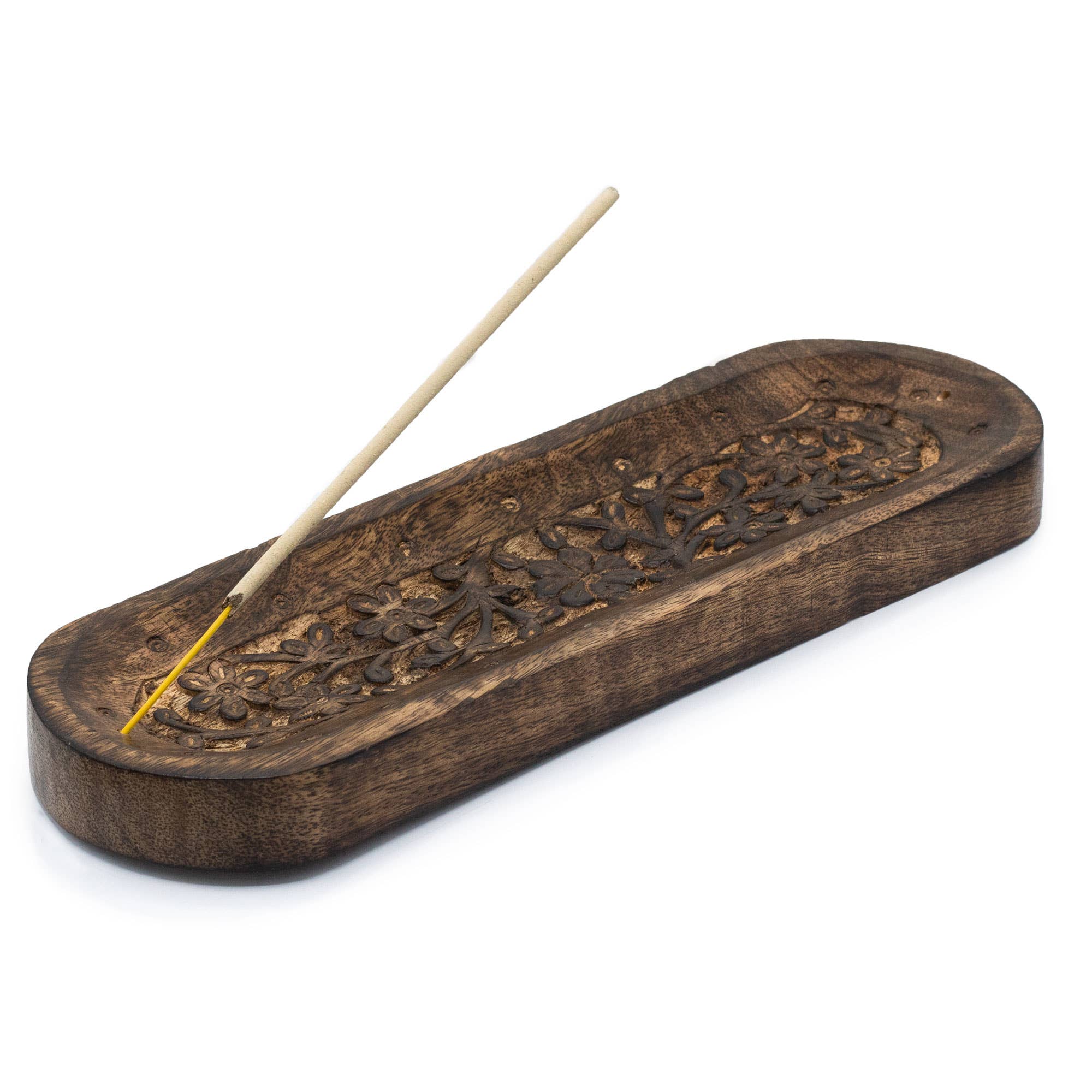 Ancient Wisdom – wholesale Incense holder – Large Incense Tray 30x10cm - Flower Design1