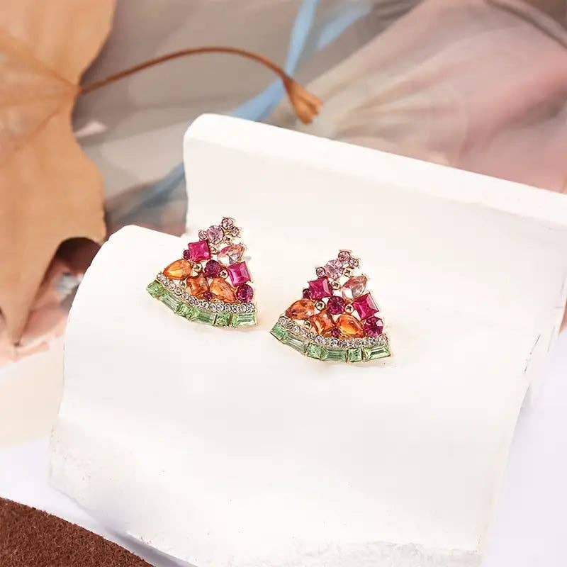Huis Van Merken - Wholesale Stud/Post Earrings - 1 Pair Fashion Watermelon-Shaped Earrings0