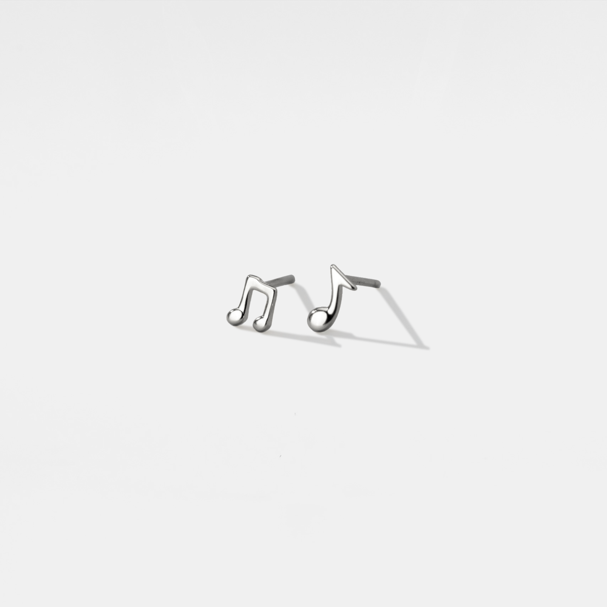Perimade & Co. LLC - Wholesale Stud/Post Earrings - Asymmetrical Music Note Stud Earrings in Sterling Silver2