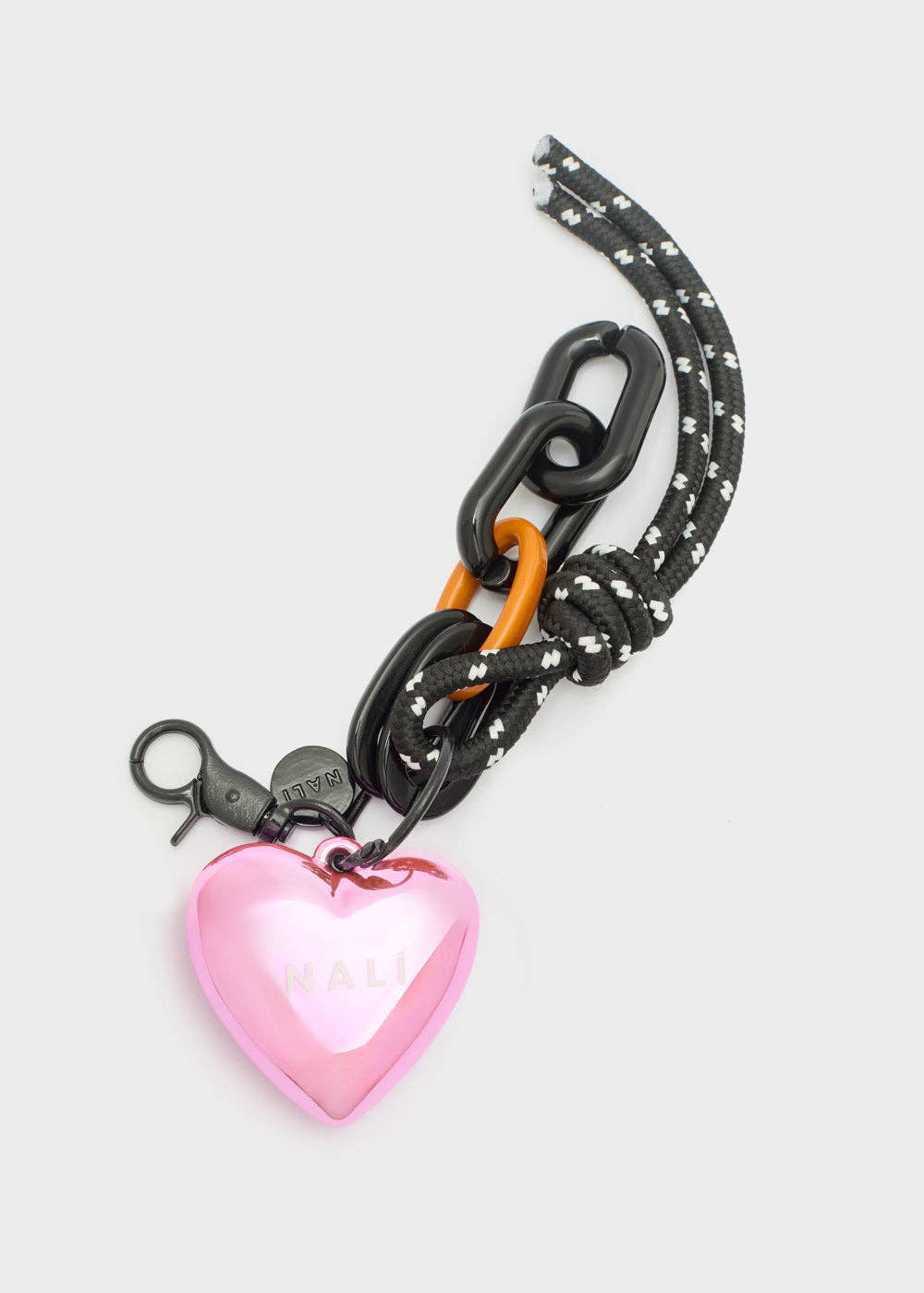 NALI' - Wholesale Keychain - Women's - 4EVER HEART CHARMS/KEY RING BLACK - N641