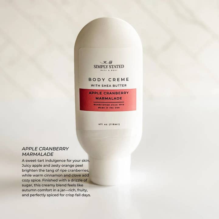 Apple Cranberry Marmalade Body Crème | Limited Batch for wholesale by Simply Stated Bath & Body
