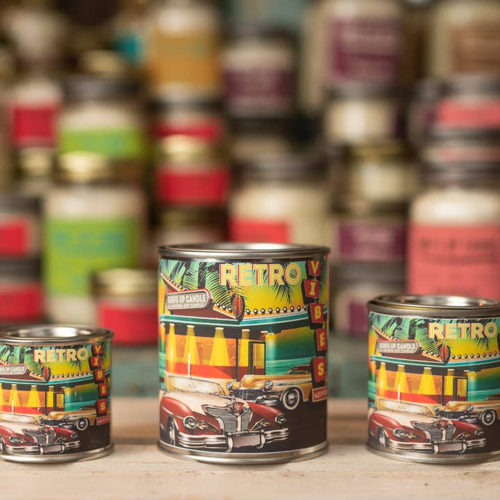 Surfs Up Candle - Wholesale Jar/Filled Candle - Retro Vibes Paint Can Candle - Vintage Collection