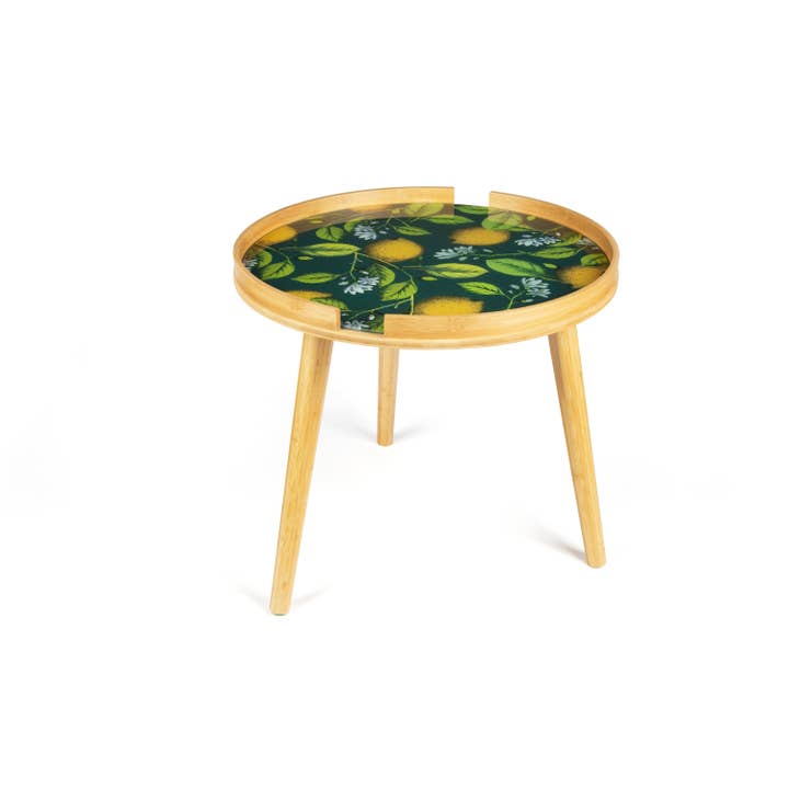 Bergamaschi & Vimercati S.p.a. - Wholesale Side Table - Boboli Coffee Table – Bamboo Structure, Glass Top, Multicolor, 48x48x44 cm2