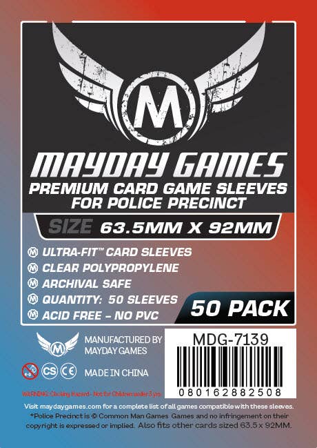 Mayday Games - Wholesale Card Game - Premium Custom Police Precinct Game Sleeves (Pack of 50)0