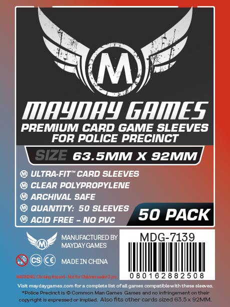 Premium Custom Police Precinct Game Sleeves (Pack of 50) for wholesale by Mayday Games