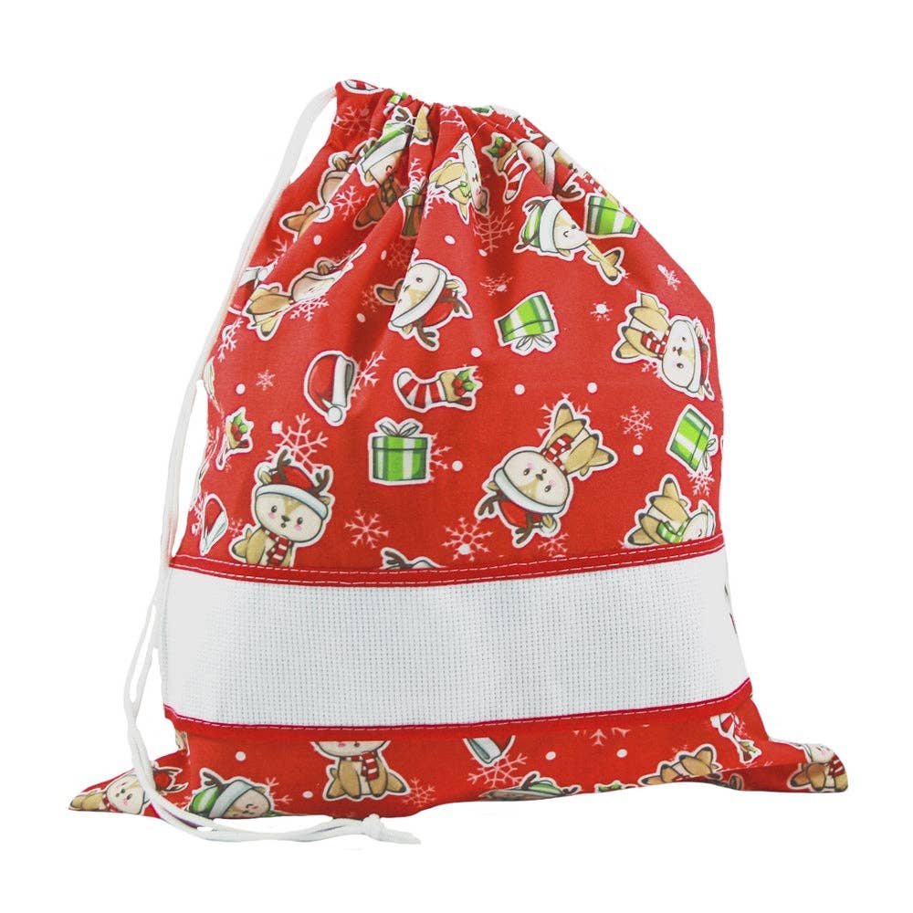 Almatex srl - Wholesale Christmas decoration - DANCER gift bag cm.32x37 in printed canvas with embroidery insert0