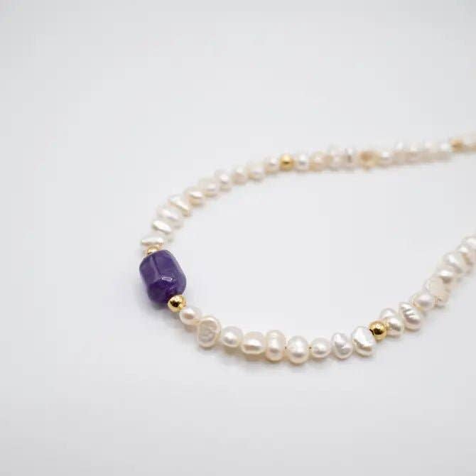 OE! - Wholesale Choker/Collar - SOGNO - Collana/Choker con perle di fiume ed ametista6