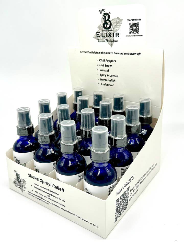 Dr. B's Elixer - Cooling Mouth Spray - 16 Pack for wholesale by Dr. B's Elixir