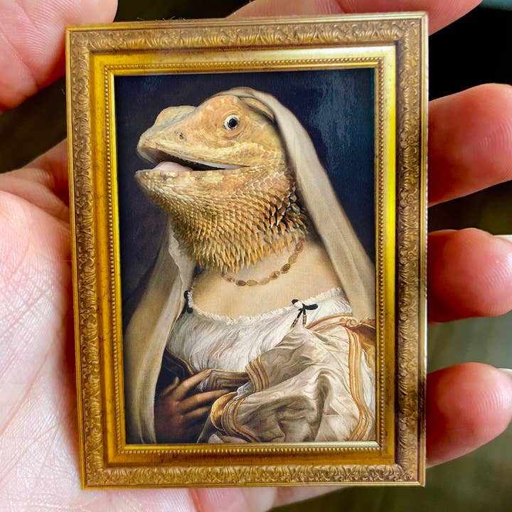 Pegatina de vinilo con marco de velo de dragón barbudo para decoración de tanque para venta al por mayor de Flying Fawn Studio