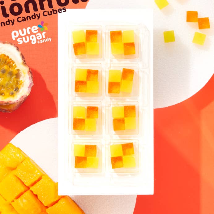 Mango Passion Fruit - Hard Candy Cubes for wholesale by Pure Sugar Candy