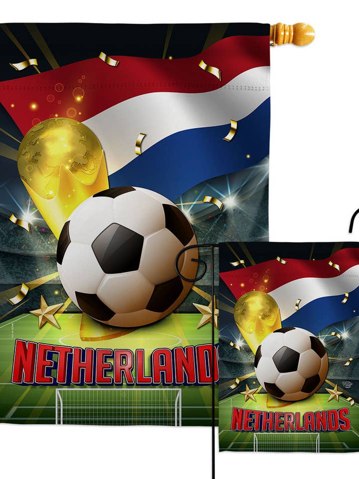 Vlag Wereldbeker Nederland Voetbaltuinhuis 2-zijdig huis voor wholesale door Two Group Flag Co