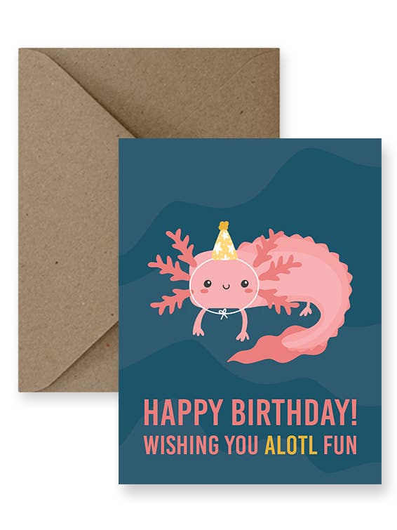 Alotl Fun Birthday Card for wholesale by IMPAPER