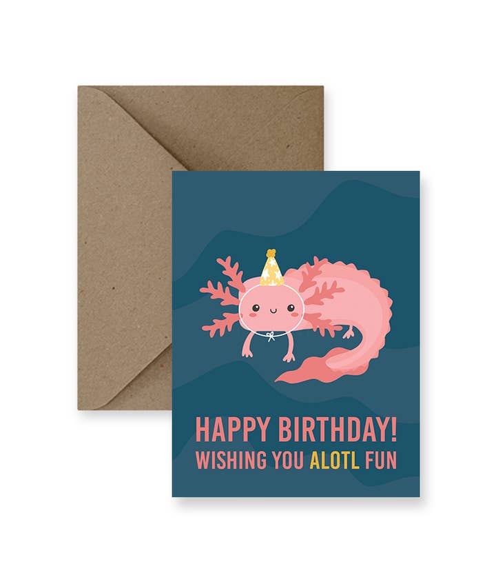 Alotl Fun Birthday Card for wholesale by IMPAPER