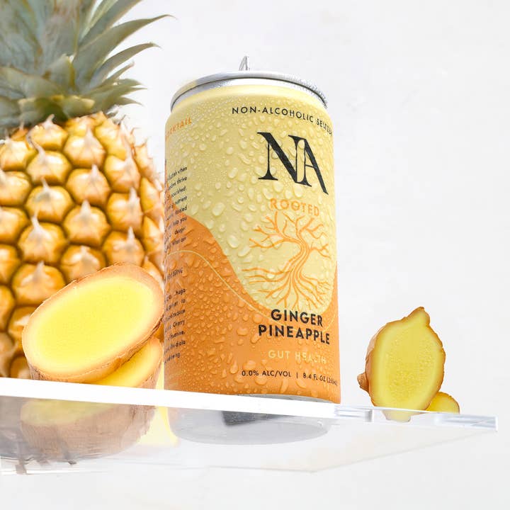 The NA Beverage Company – wholesale Non-alcoholic aperitif/mocktail – Rooted, Ginger Pineapple, Functional Mocktail (12 Pack)