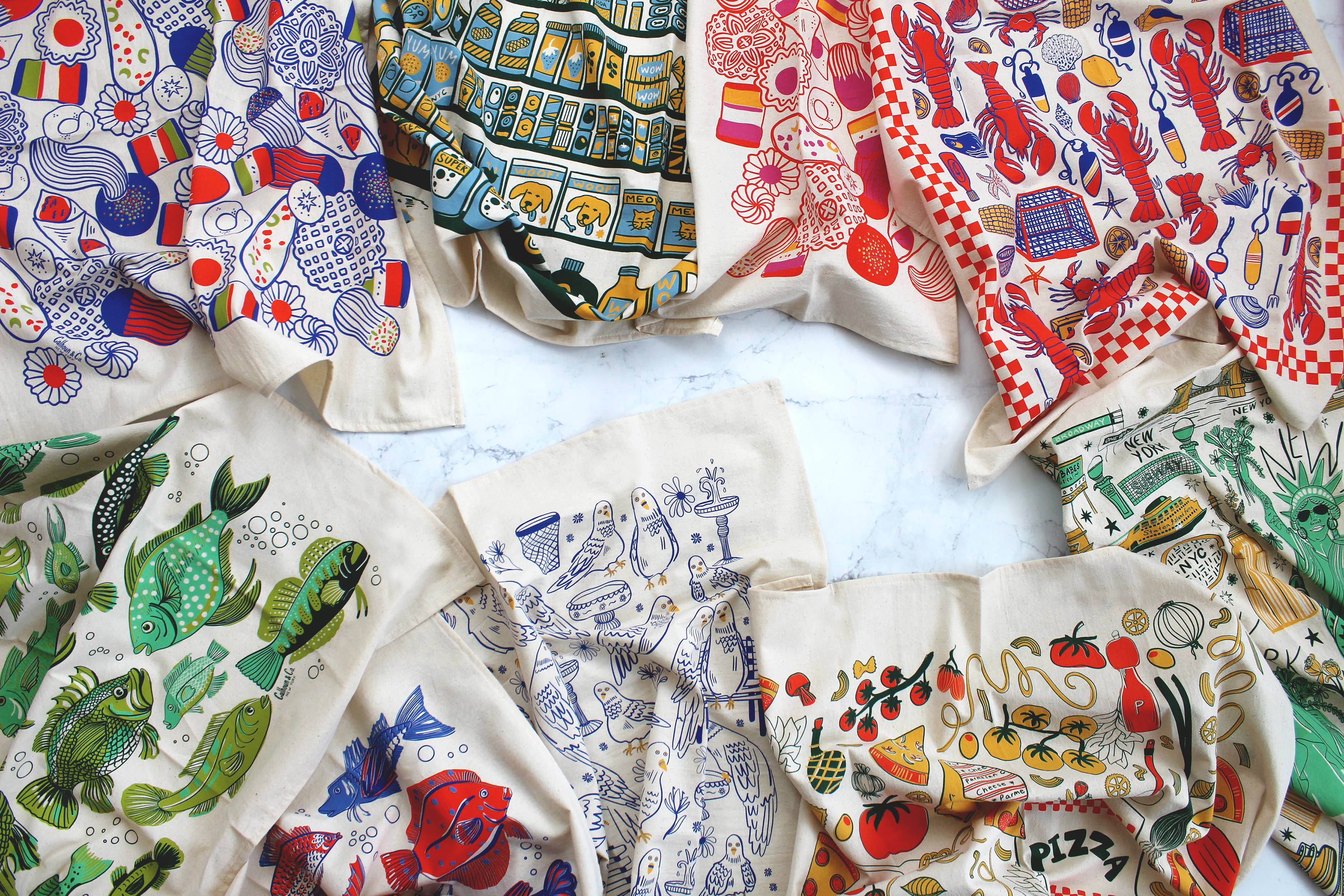 Calhoun & Co. - Wholesale Tea Towel - Italian for Dinner Screen Printed Tea Towel2