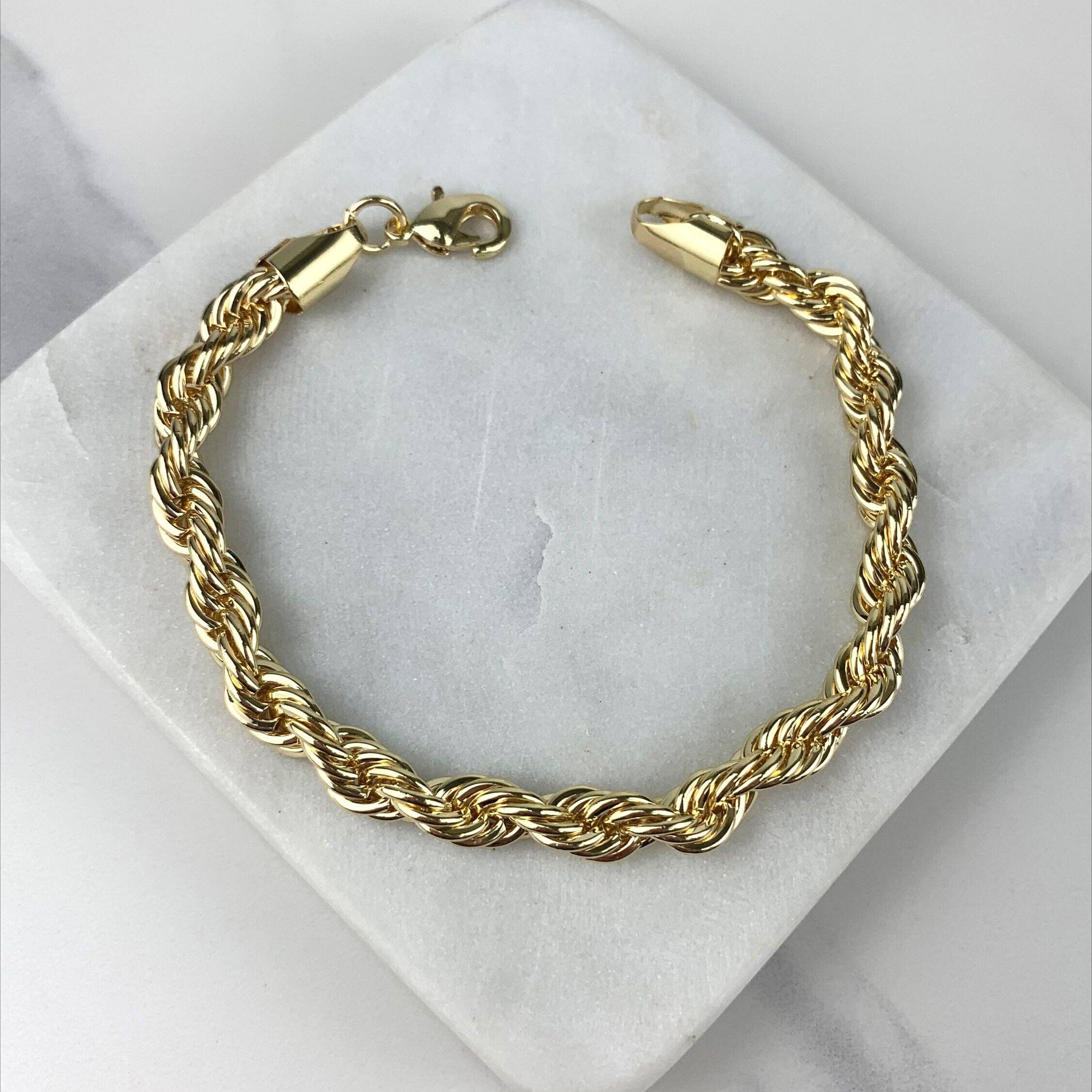 DIJU Jewelry - Wholesale Link & Chain Necklace - 18k Gold Filled 7mm Thickness Rope Link Chain Chokers Wholes3