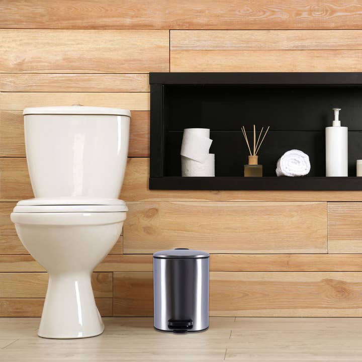 Evideco French Home Goods - Wholesale Bathroom Trashcan - Metal Trash Can with Silent Soft Close Lid Large 5L 1.3 Gal3