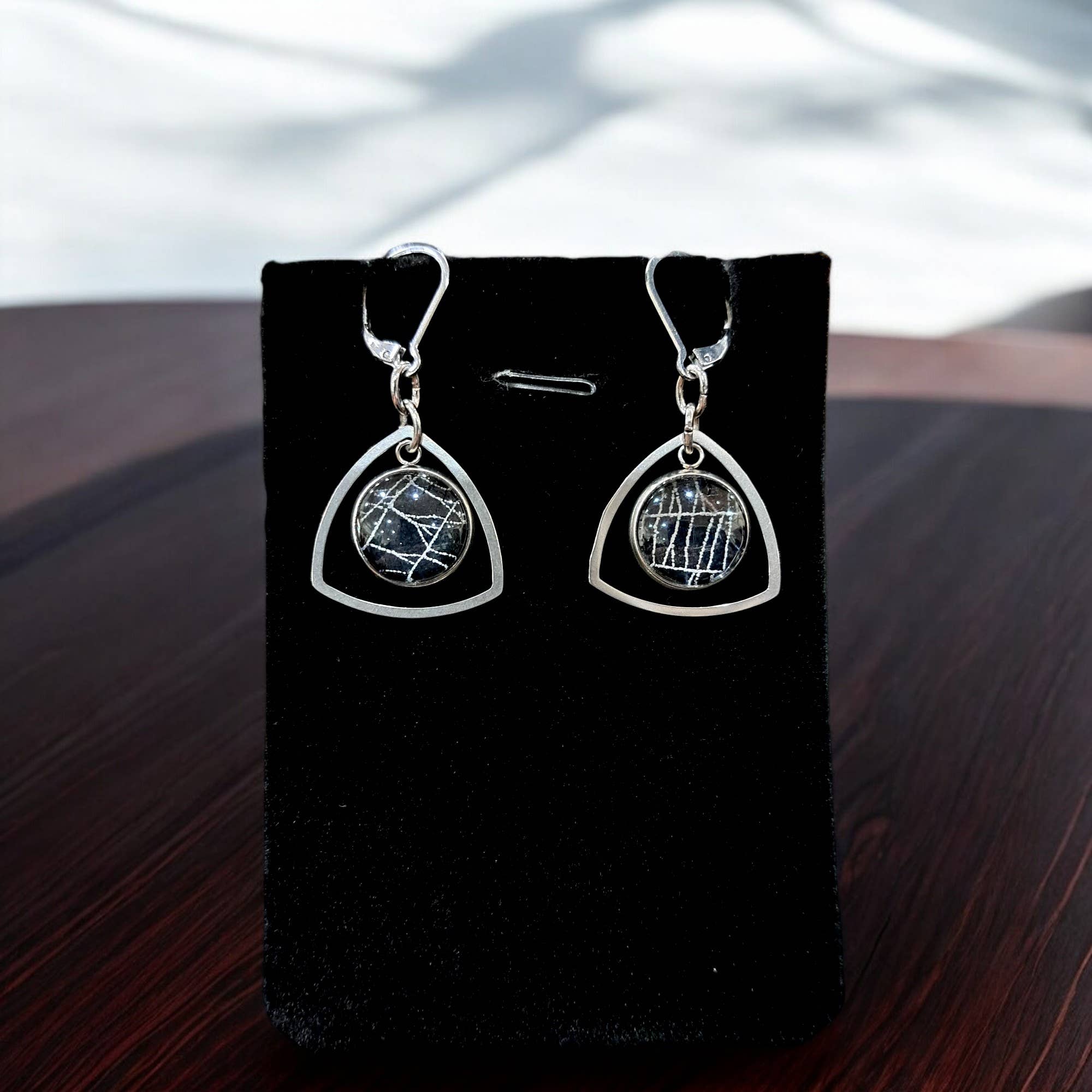 Hell Kitten RVA - Wholesale Dangle Earrings - Real Spiderweb Soft Hollow Triangle Dangles (Earrings)3