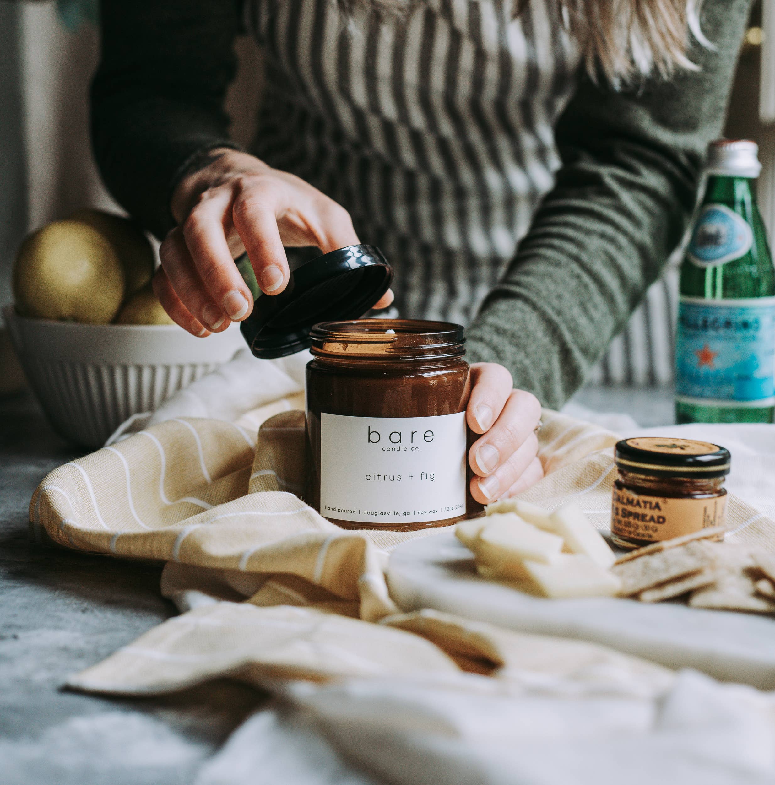 Bare Candle Company - Wholesale Jar/Filled Candle - Citrus + Fig Soy Candle 7.2oz1