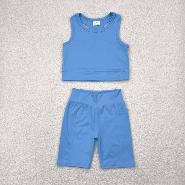Aier Wholesale - Wholesale Top & Short Set - Kids - Sibling Baby Girls Athletic Active Wear Top Shorts Clothes Sets