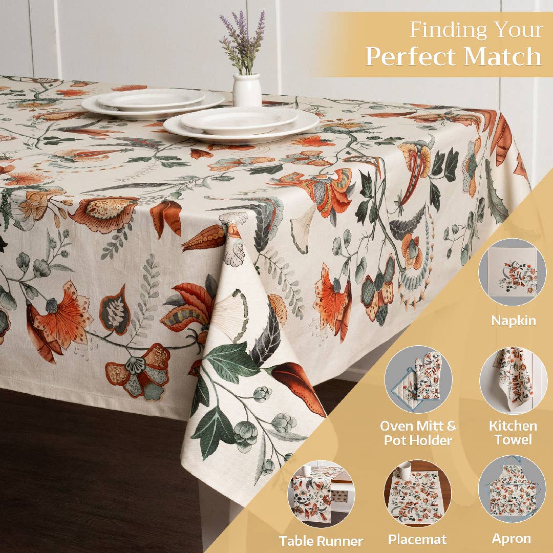 Maison d'Hermine - Design in Every Thread - Wholesale Tablecloth - Tablecloths 100% Cotton - 3 Shapes - Dalida Fall5