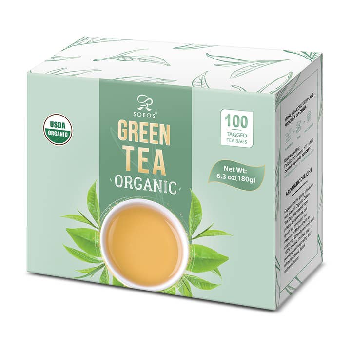 soeos - Wholesale Tea Bags - Soeos Organic Green Tea, 100 Tea Bags, 6.3 oz (180g)2