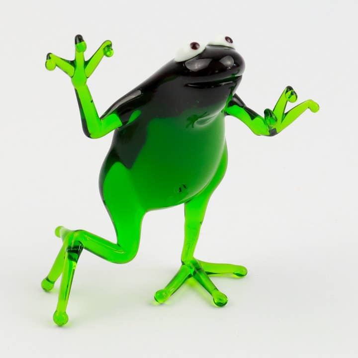Adamodart - Wholesale Sculpture - Dancing Frog Glass Sculpture, Murano glass animal figurine0