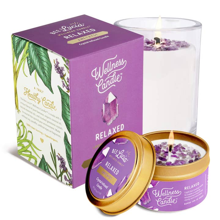 Bee Lucia Wellness Co. - Wholesale Jar/Filled Candle - Relaxed Wellness Candle® - 8oz Boxed Glass3