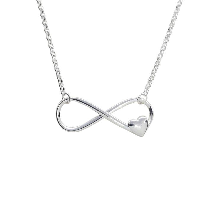 Infinity halsketting met klein hart voor wholesale door CLANDELA
