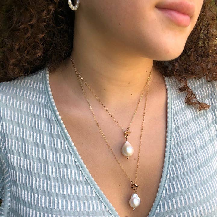 Big Baroque Pearl Necklace for wholesale by Isabelle Grace Jewelry