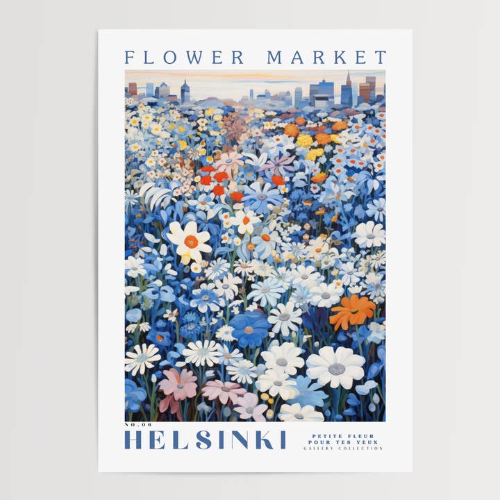 Poster del mercato dei fiori di Helsinki per la vendita all'ingrosso da parte di Enchanted Sights