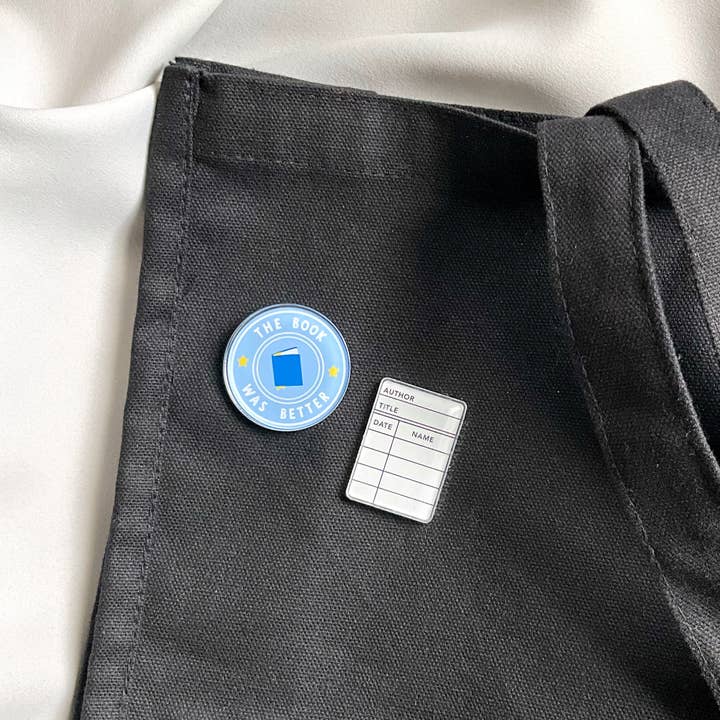 Book Themed Acrylic Pin Set (Set of 2) for wholesale by The Grey Palette