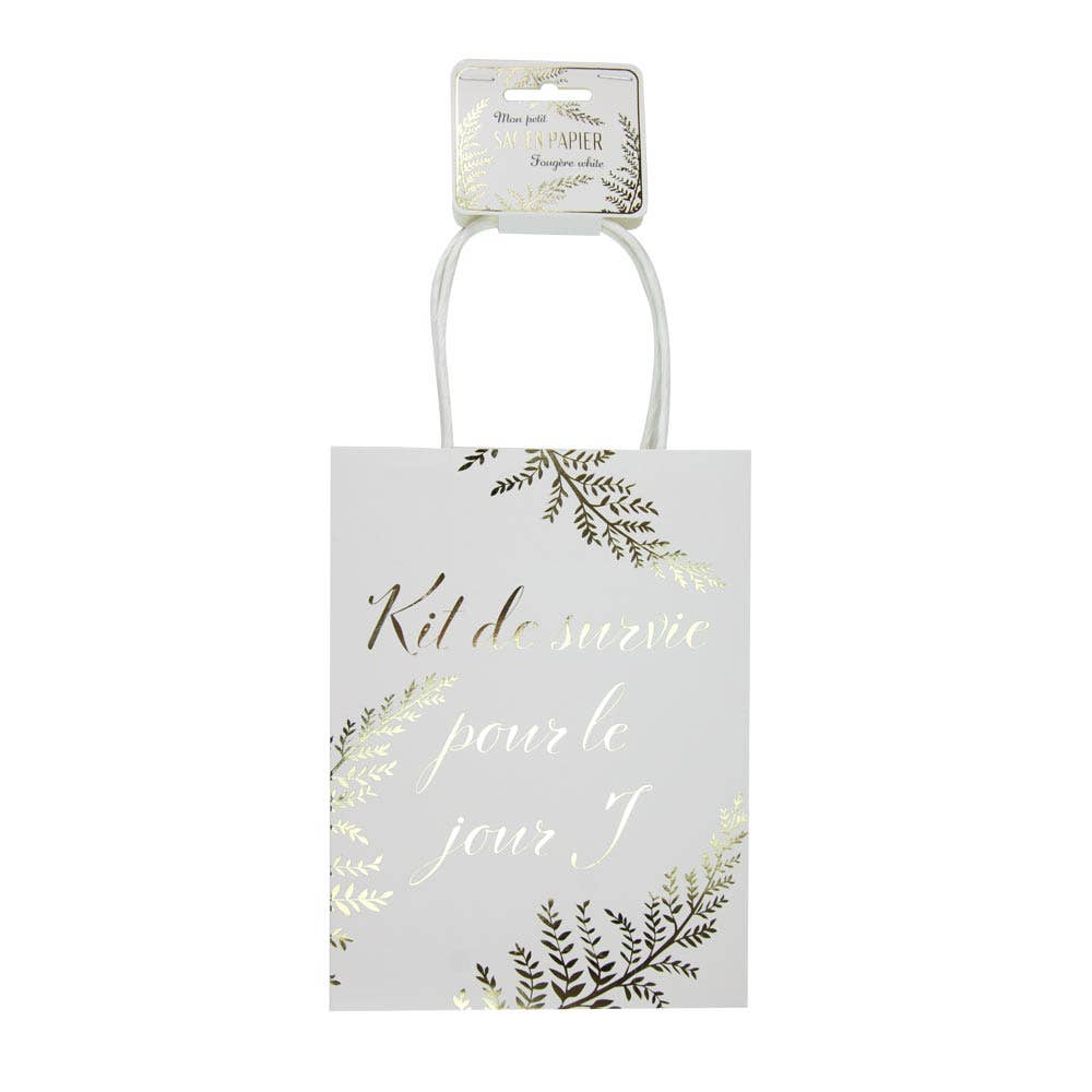 Tim&Puce Factory - Wholesale Gift Bag - D-DAY SURVIVAL PAPER BAG WHITE FERN2