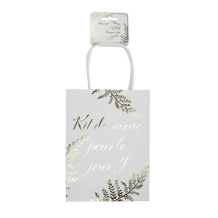 Tim&Puce Factory - Wholesale Gift Bag - D-DAY SURVIVAL PAPER BAG WHITE FERN2