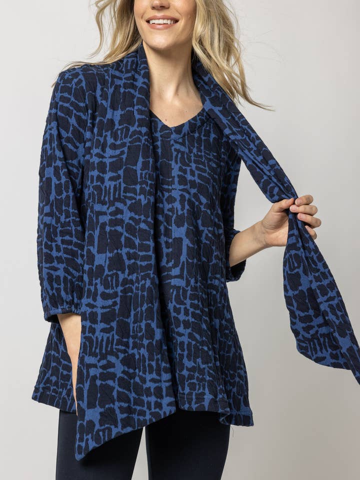 Komil - Wholesale Tunic - Women's - Metro Weave Tunic with Scarf0