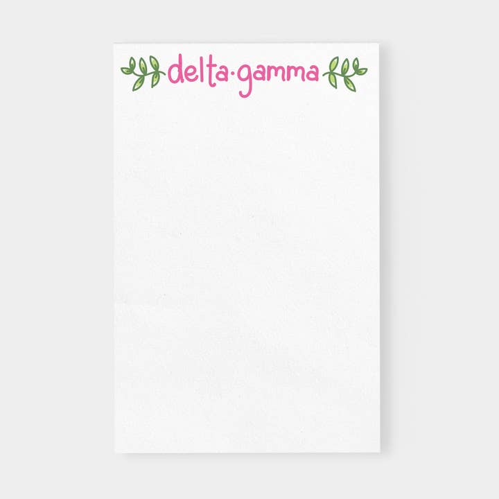 Delta Gamma Vines Sorority Notepad for wholesale by Debbie Vinyard