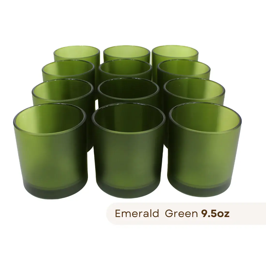 General Wax - Candle Making Supplies - Vente Bougeoirs - Pot à bougie Monticiano Émeraude 9,5 oz en verre2