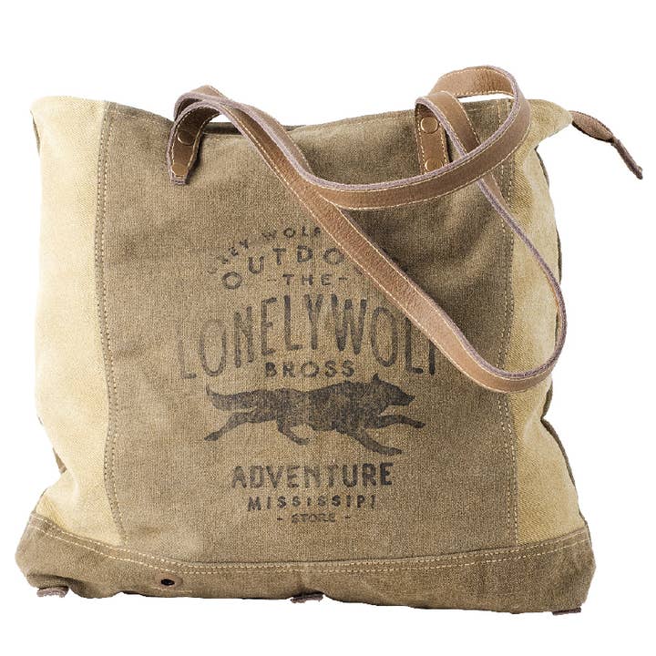 Clea Ray Canvas Bags & Clothing - Wholesale Tote Bag - Women's - Lonely Wolf Tote