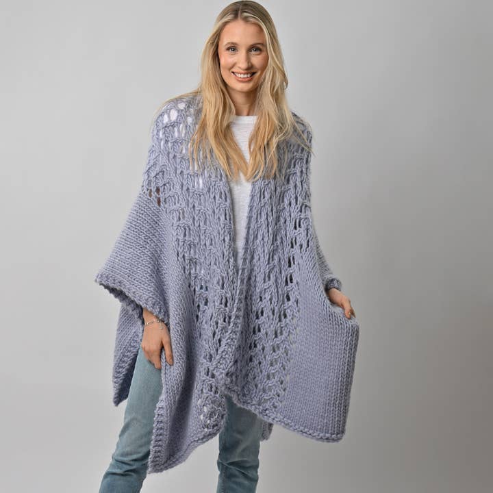 Wool Couture Company - Wholesale Knitting/Crochet Supplies - Aveline Poncho Shawl Knitting Kit