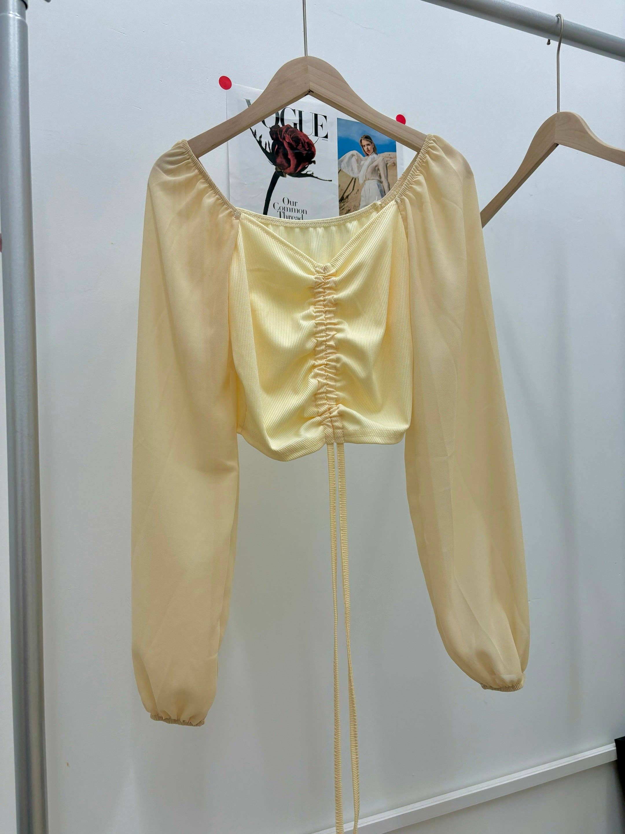 safistyle - Wholesale Blouse - Women's - Ruched Long Sleeve Crop Top13