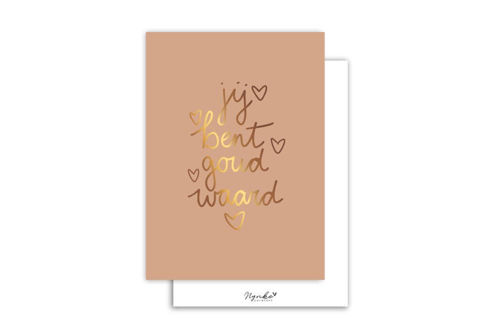 NynkeOntwerpt - Wholesale Thank You Card - Card | With gold foil | You are worth gold3