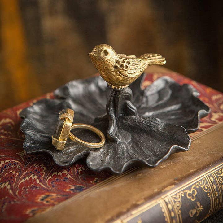 Vagabond Vintage - Wholesale Jewelry Dish - Pewter Bird Jewelry Tray