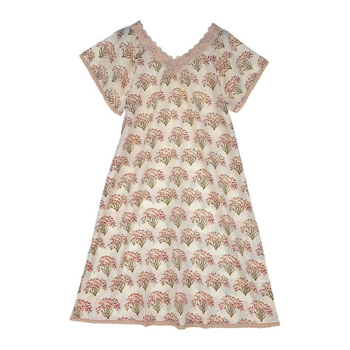 Floral sleeve nightgown for wholesale by ABRACOLORS