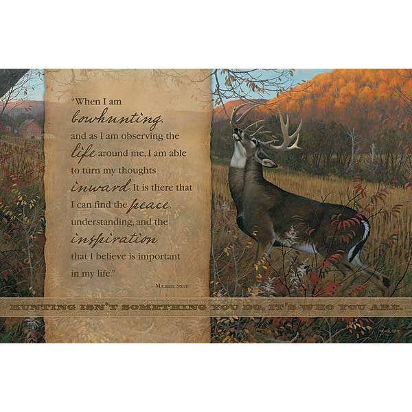 Bow Hunt White Tail Deer12"x18" Wood Sign for wholesale by Art Brand Studios