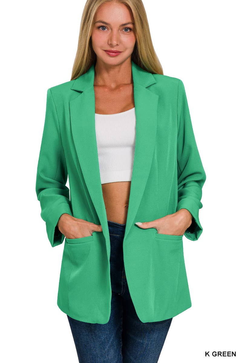 42POPS – Blazer - Mulher por atacado – .. SI-24179 Blazer clássico de manga comprida de manga comprida e frente aberta com li6