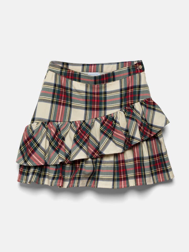 Karierter Rock mit Rüsche (543695-189) für den Großhandel von Lanidor Kids